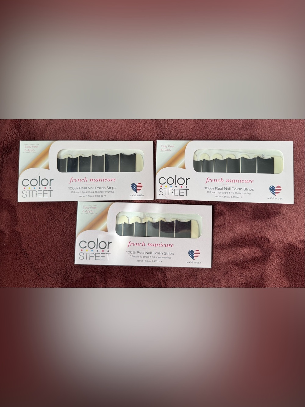 Color Street Black  French Manicure Nail Strips